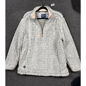 Simply Southern Pullover Womens XL Gray Sherpa Fleece Quarter Zip Teddy Cozy